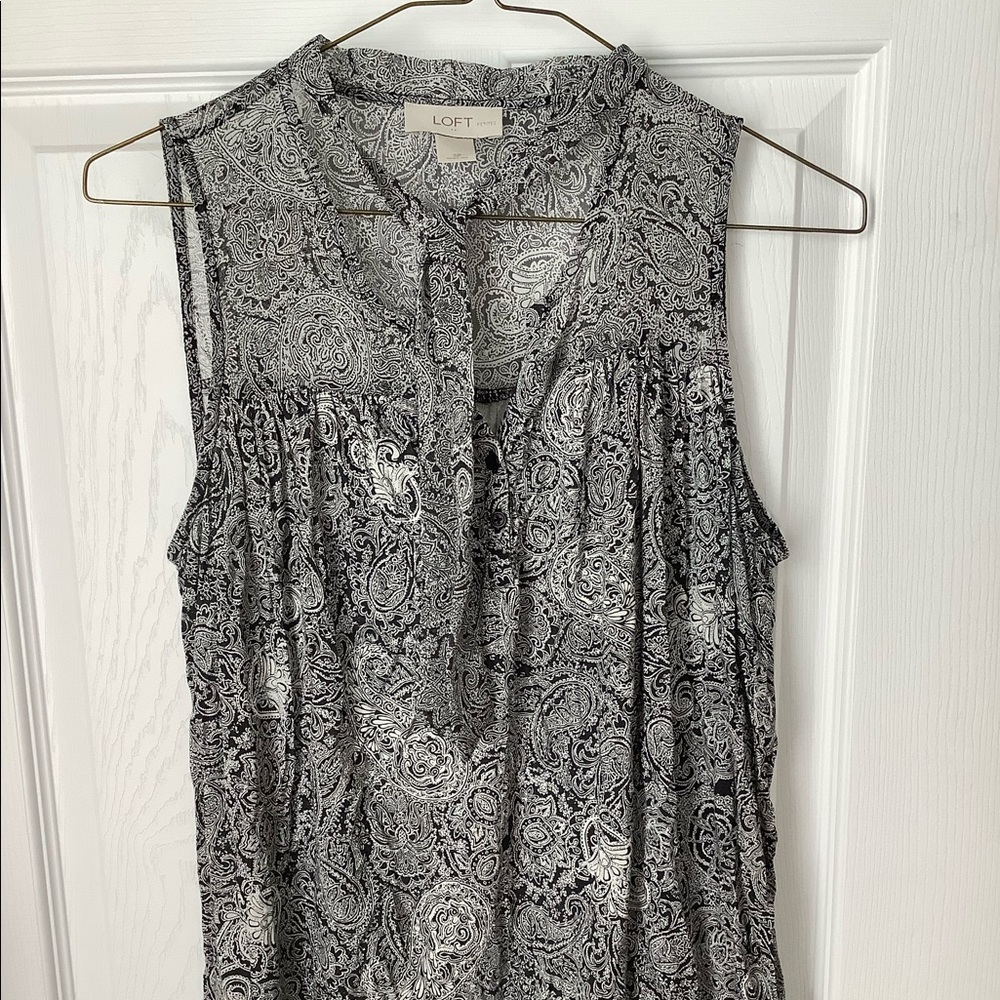 LOFT Blouson Style Paisley Blouse